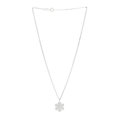 Bulgari 18K White Gold Diamond Snowflake Pendant Necklace 3 of 4