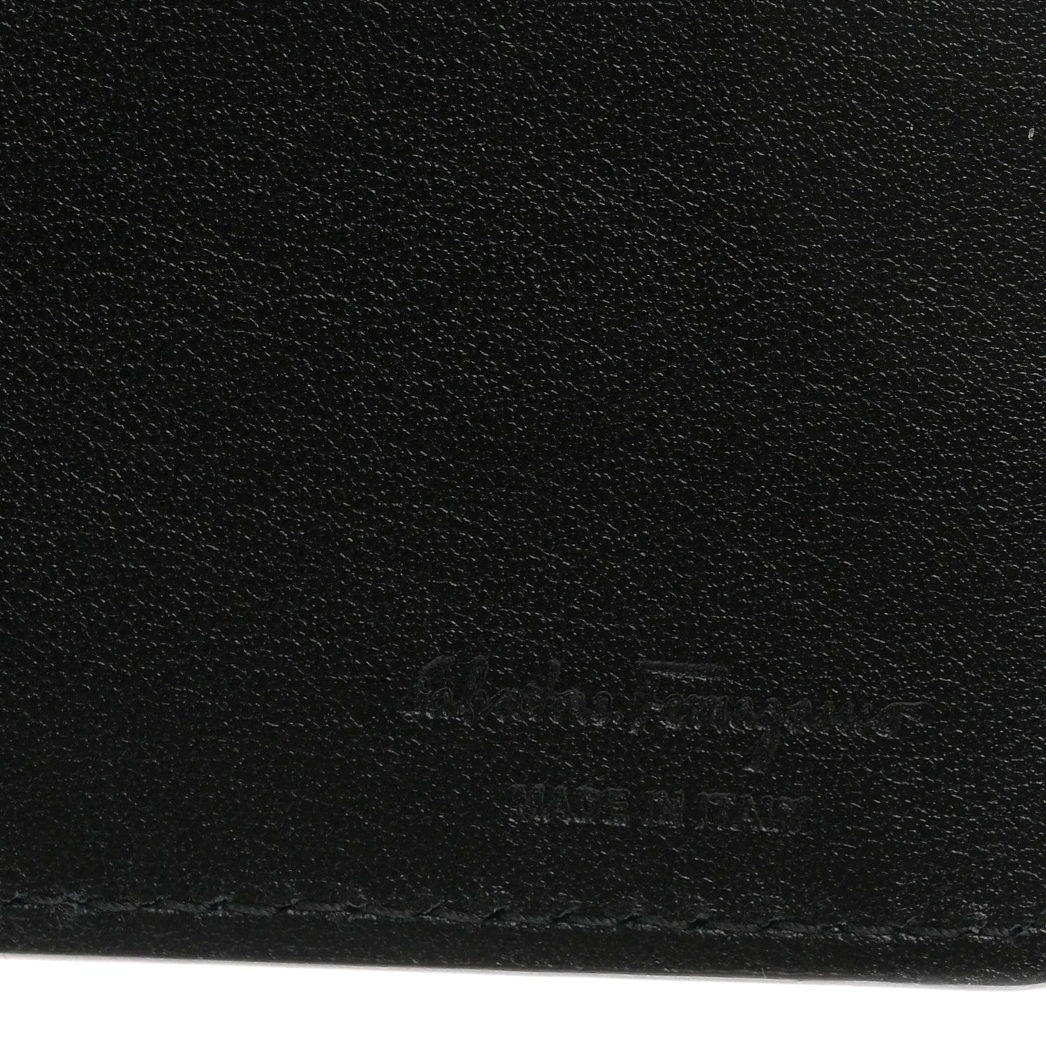 Salvatore Ferragamo Calfskin Gancini Embossed Bi-Fold Wallet Black 6 of 7