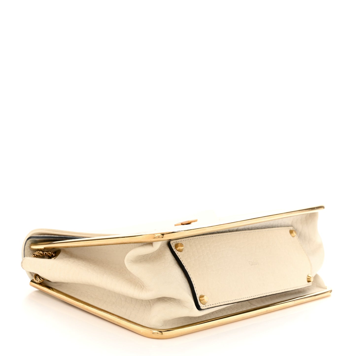 Grained Calfskin Medium Sally Flap Bag Cream