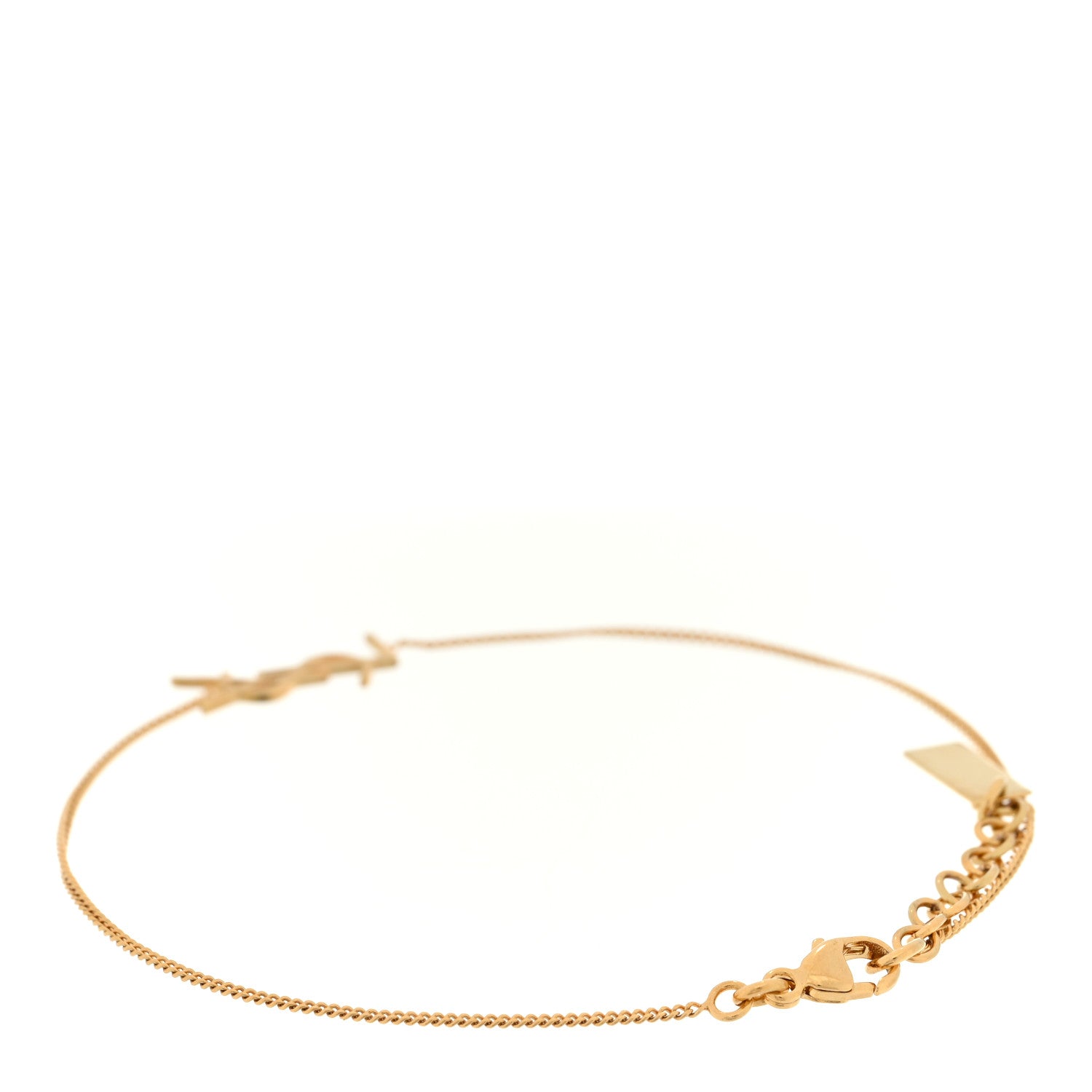 Saint Laurent Brass Monogram Charm Bracelet Gold 3 of 5
