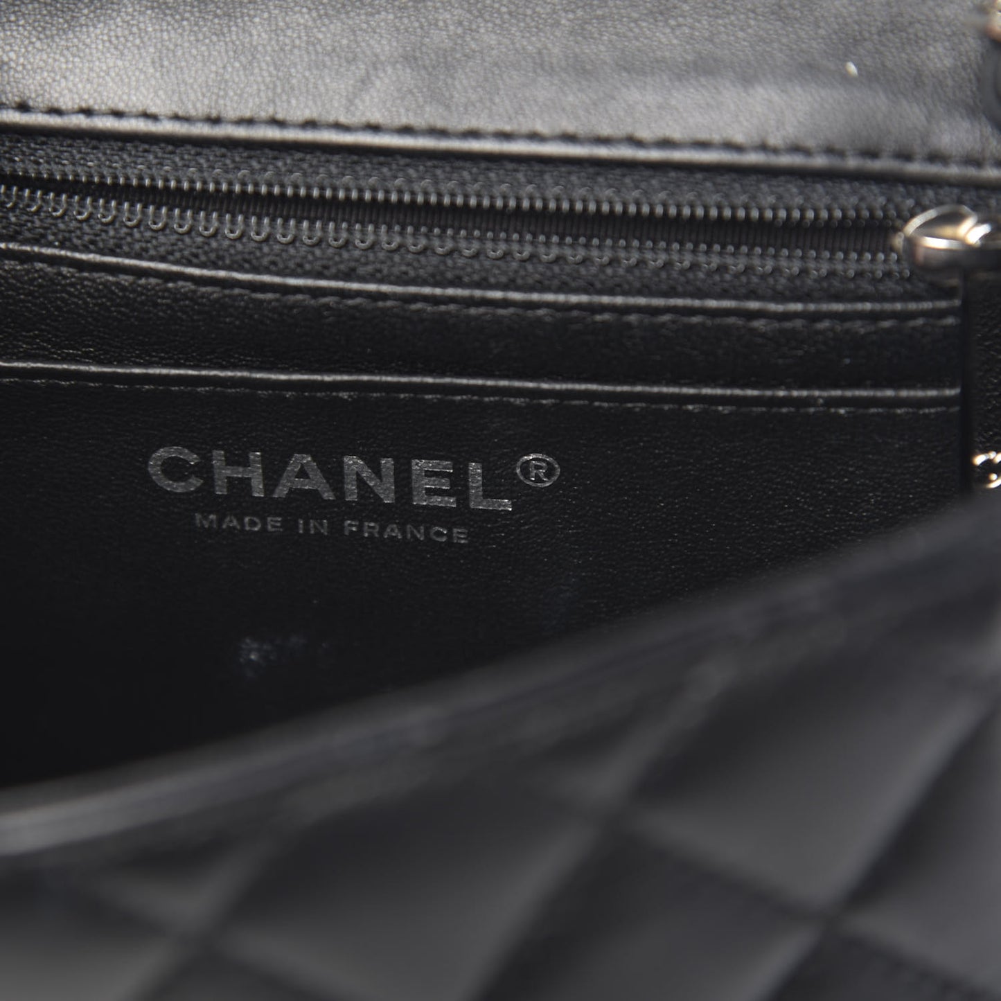 Lambskin Quilted Mini Square Flap Black