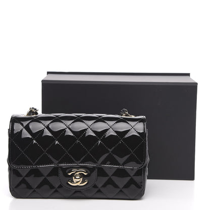 Chanel Patent Calfskin Quilted Mini Rectangular Flap Black 11 of 11