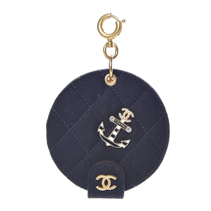 Chanel Wool Quilted Paris-Hamburg Charms Pocket Mirror Navy 1 of 6