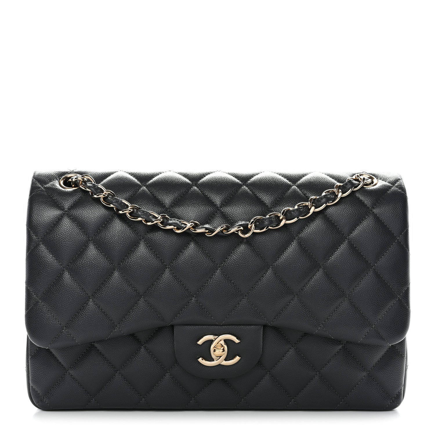 Chanel Caviar Quilted Jumbo Double Flap Dark Grey 1 of 11
