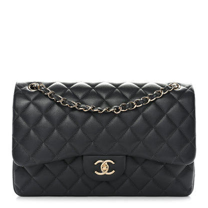 Chanel Caviar Quilted Jumbo Double Flap Dark Grey 1 of 11