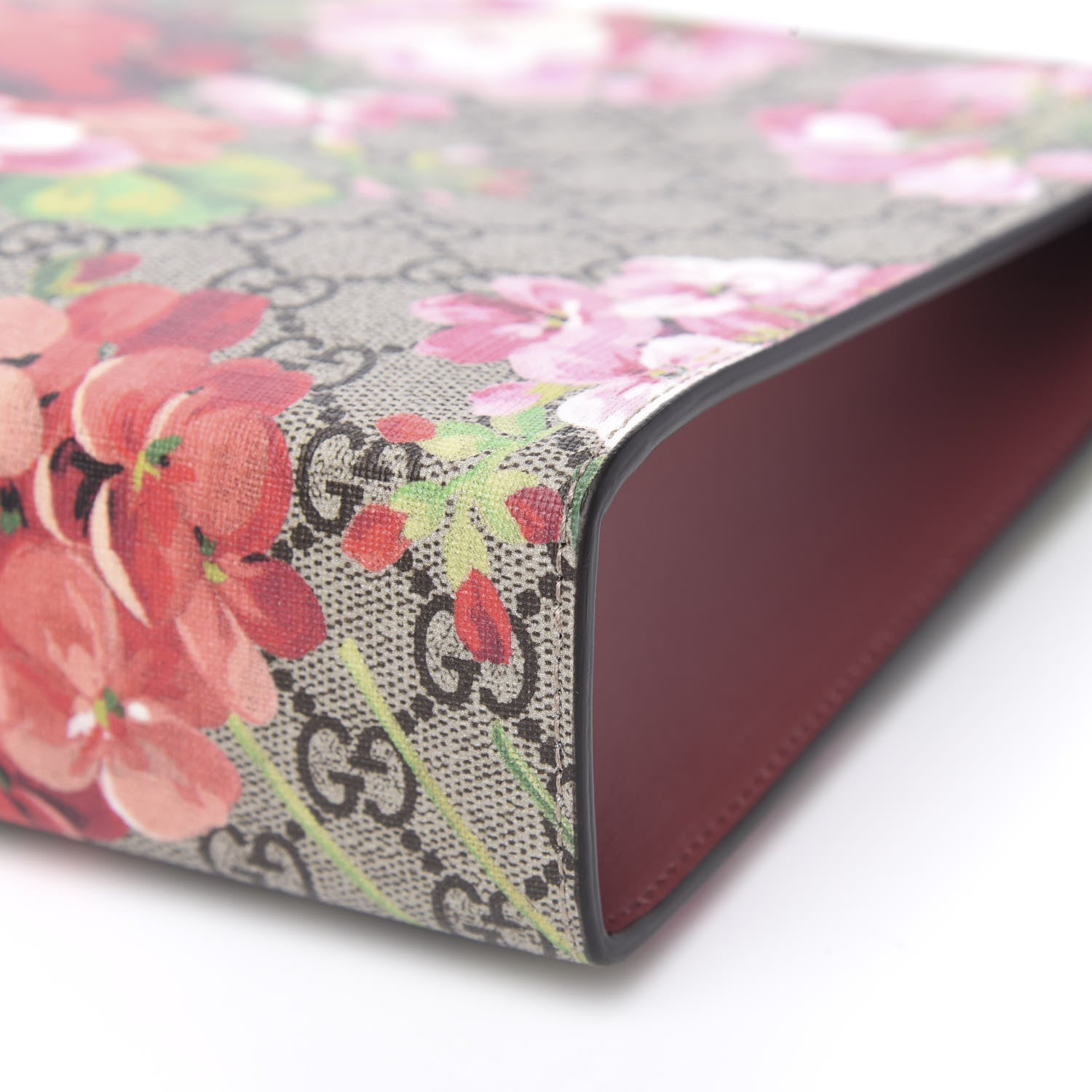 Gucci GG Supreme Monogram Blooms Large Cosmetic Case Beige Multicolor Dry Rose 9 of 10