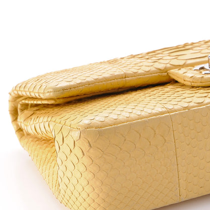 Chanel Python Medium Double Flap Yellow 10 of 14