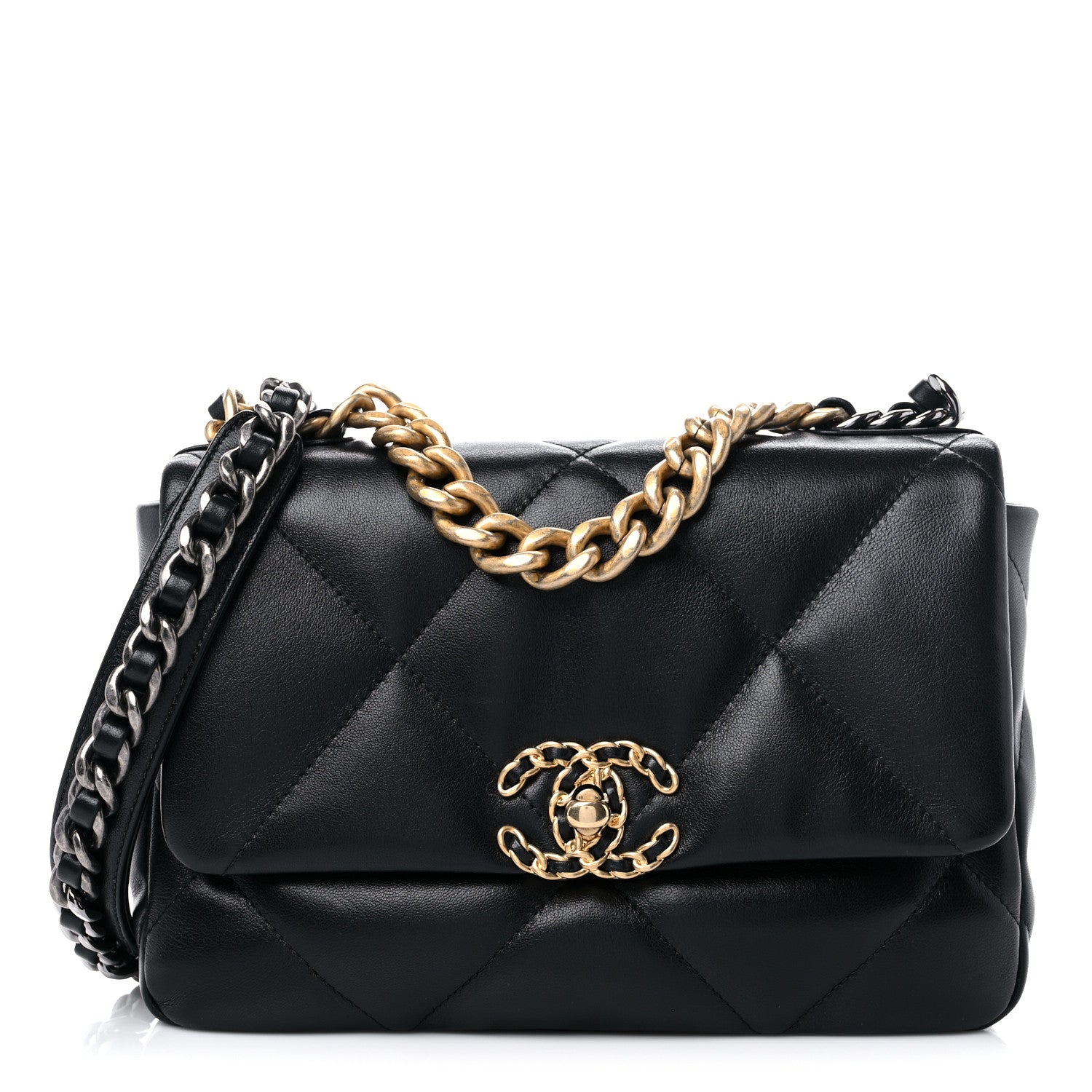 Chanel Lambskin Quilted Medium Chanel 19 Flap Black 1 of 11