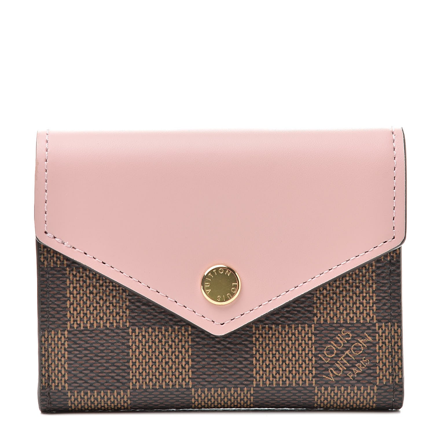 Louis Vuitton Damier Ebene Zoe Wallet Rose Ballerine 1 of 8