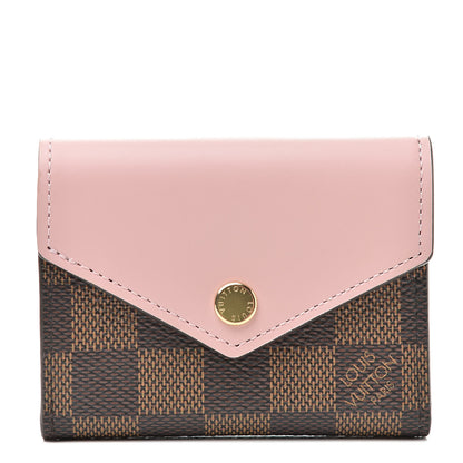 Louis Vuitton Damier Ebene Zoe Wallet Rose Ballerine 1 of 8