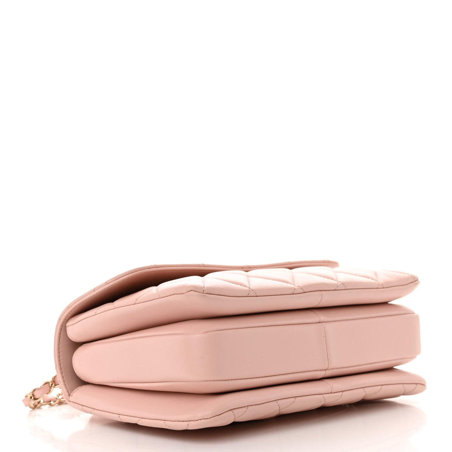 Lambskin Quilted Small Trendy Chain CC Flap Dual Handle Bag Light Pink