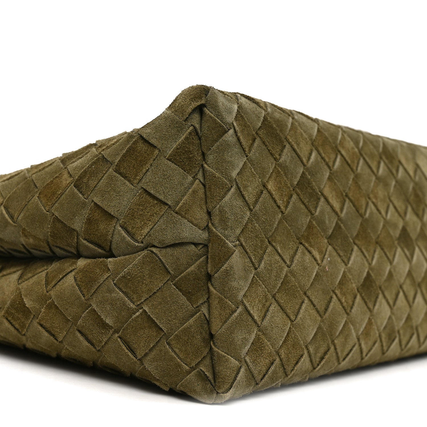 Bottega Veneta Suede Intrecciato Medium Andiamo Shoulder Bag Mud 8 of 9