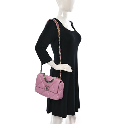 Chanel Lambskin Quilted Medium Chanel 19 Flap Pink 2 of 10