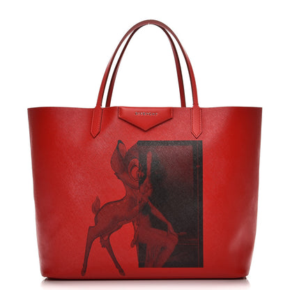 Givenchy Textured Coated Canvas Bambi Print Large Antigona Tote Red 1 of 8