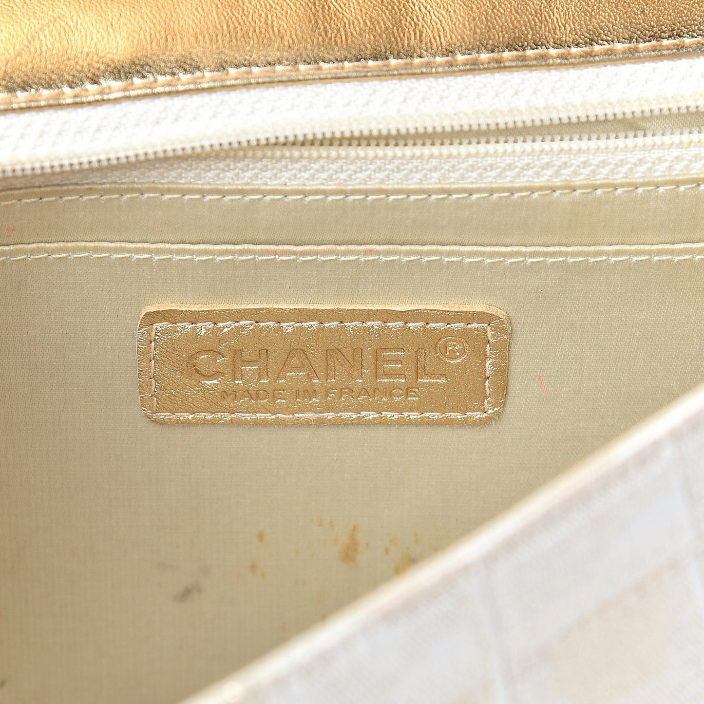 Metallic Nylon Medium Travel Flap Light Gold