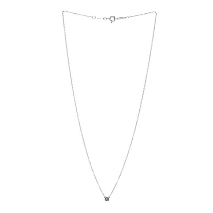 Tiffany Sterling Silver Aquamarine .06ct Elsa Peretti Color by the Yard Pendant Necklace 4 of 10