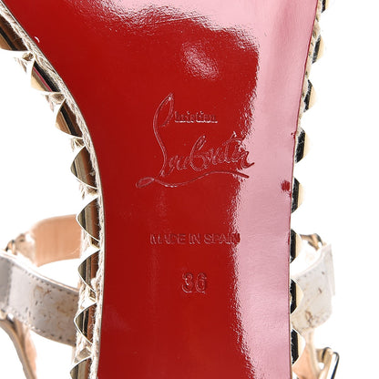 Christian Louboutin Cork Cataclou 60 Platform Sandals 36 Light Gold White 6 of 8
