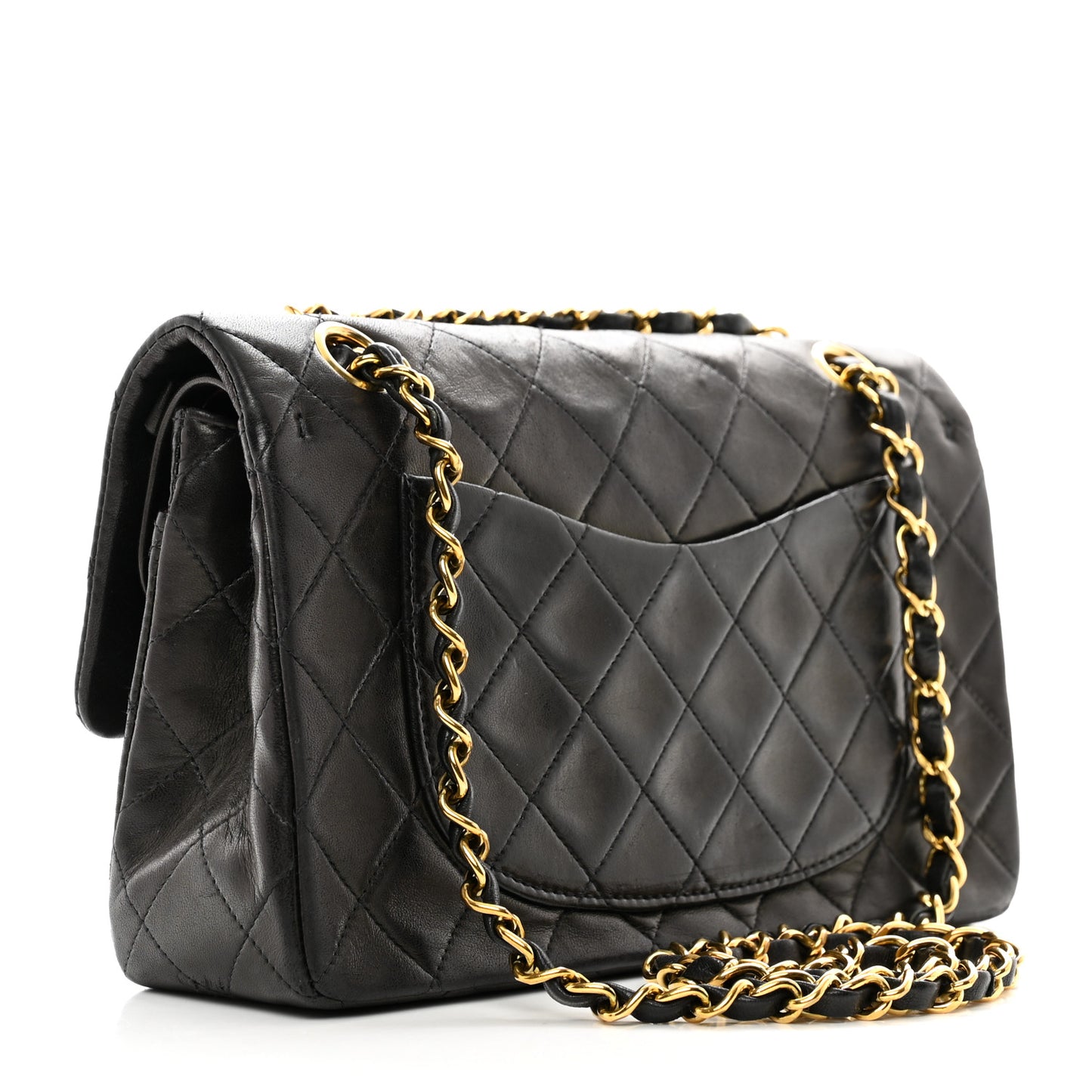 Lambskin Quilted Small Double Flap Black