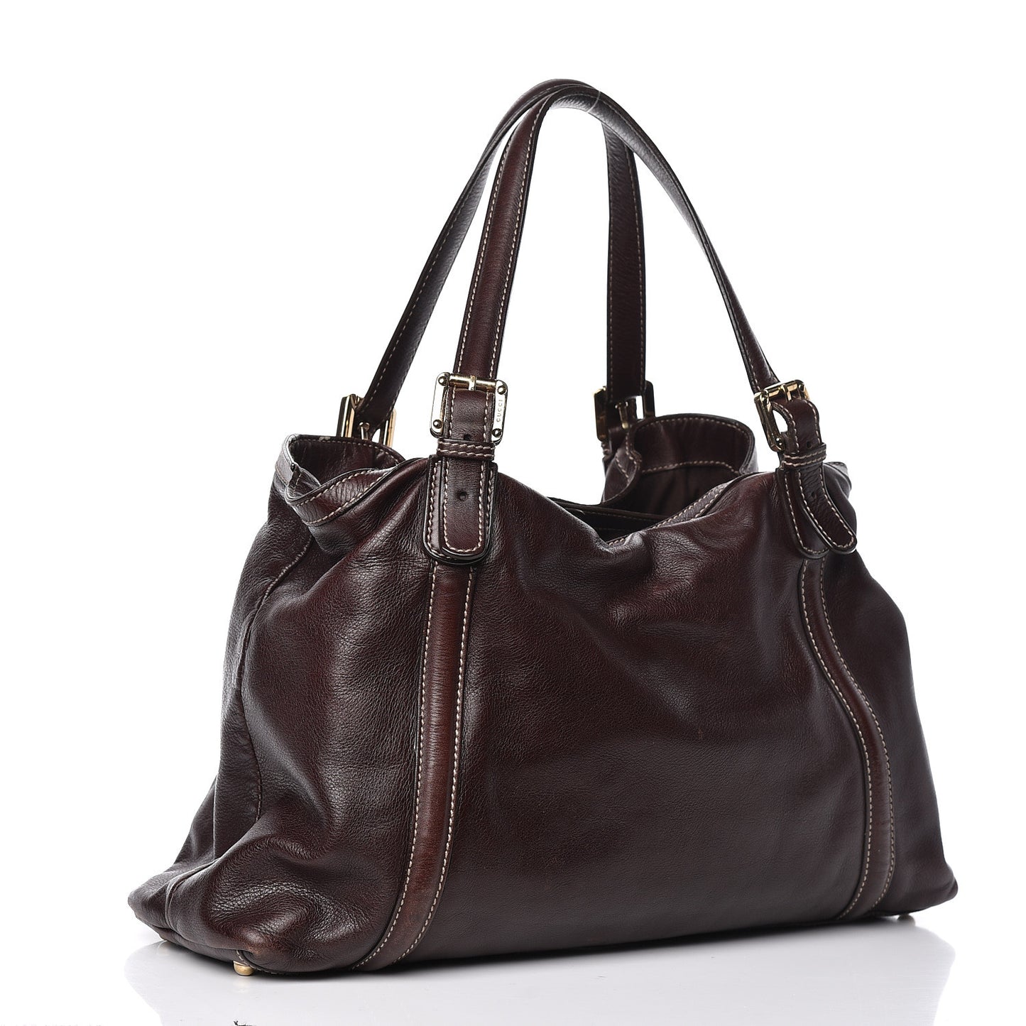 Calfskin Medium Britt Tote Dark Brown