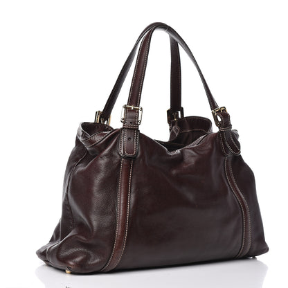 Gucci Calfskin Medium Britt Tote Dark Brown 3 of 16