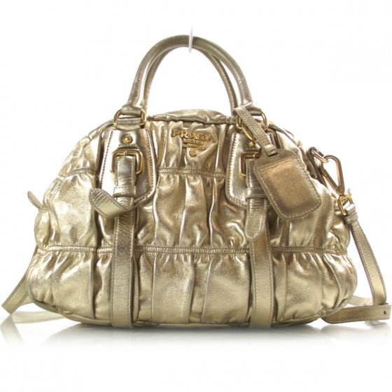 Prada Nappa Gaufre Dome Satchel Platino 1 of 12