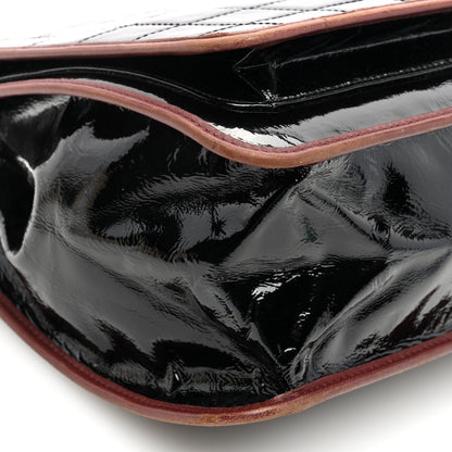 Chanel Patent Chocolate Bar Quilted Tote Black Brown 9 of 10