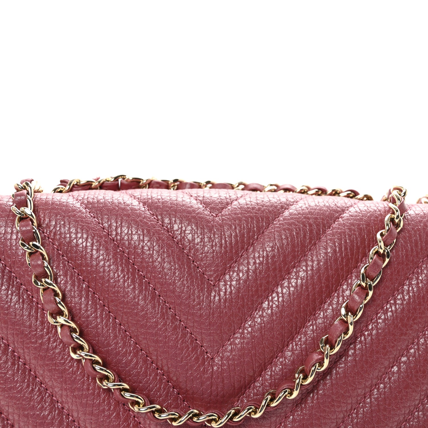 Chanel Metallic Calfskin Chevron Quilted Small Statement Flap Pink 8 of 10
