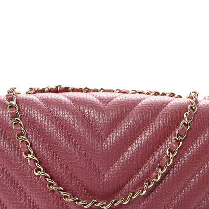 Chanel Metallic Calfskin Chevron Quilted Small Statement Flap Pink 8 of 10