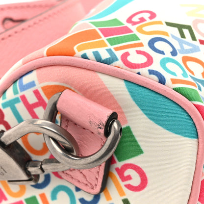 Gucci X THE NORTH FACE Econyl Nylon Barrel Shoulder Bag Ivory Turquoise Wild Rose 12 of 12