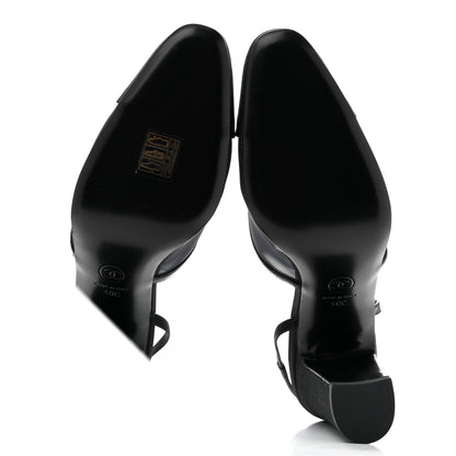 Chanel Mesh Grosgrain Cap Toe CC Slingback Pumps 40 Black 6 of 9
