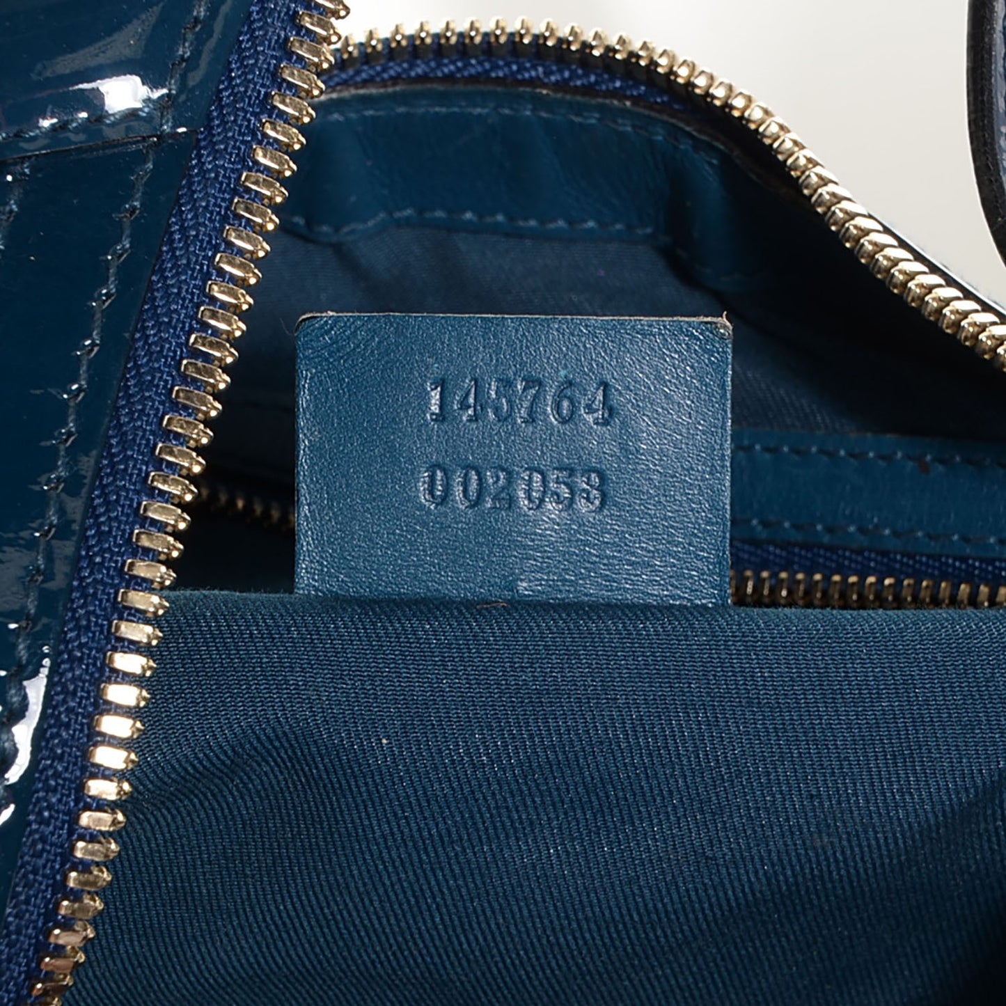 Patent Calfskin Horsebit Embossed Glam Hobo Blue