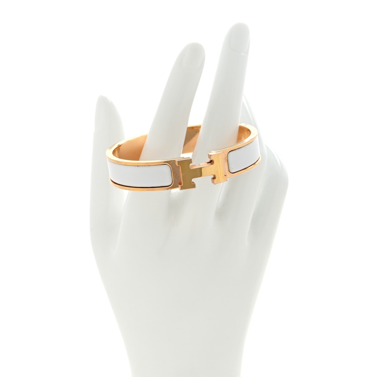 Hermes Enamel Narrow Clic Clac H Bracelet PM White 2 of 5