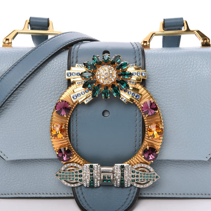Miu Miu Goatskin Madras Soft Calf Crystal Embellished Shoulder Bag Astrale 10 of 11