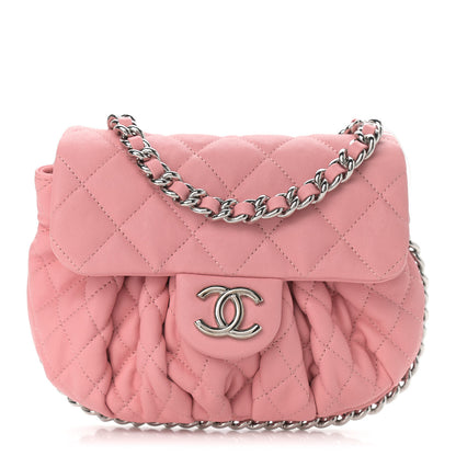 Chanel Washed Lambskin Quilted Mini Chain Around Messenger Pink 1 of 9