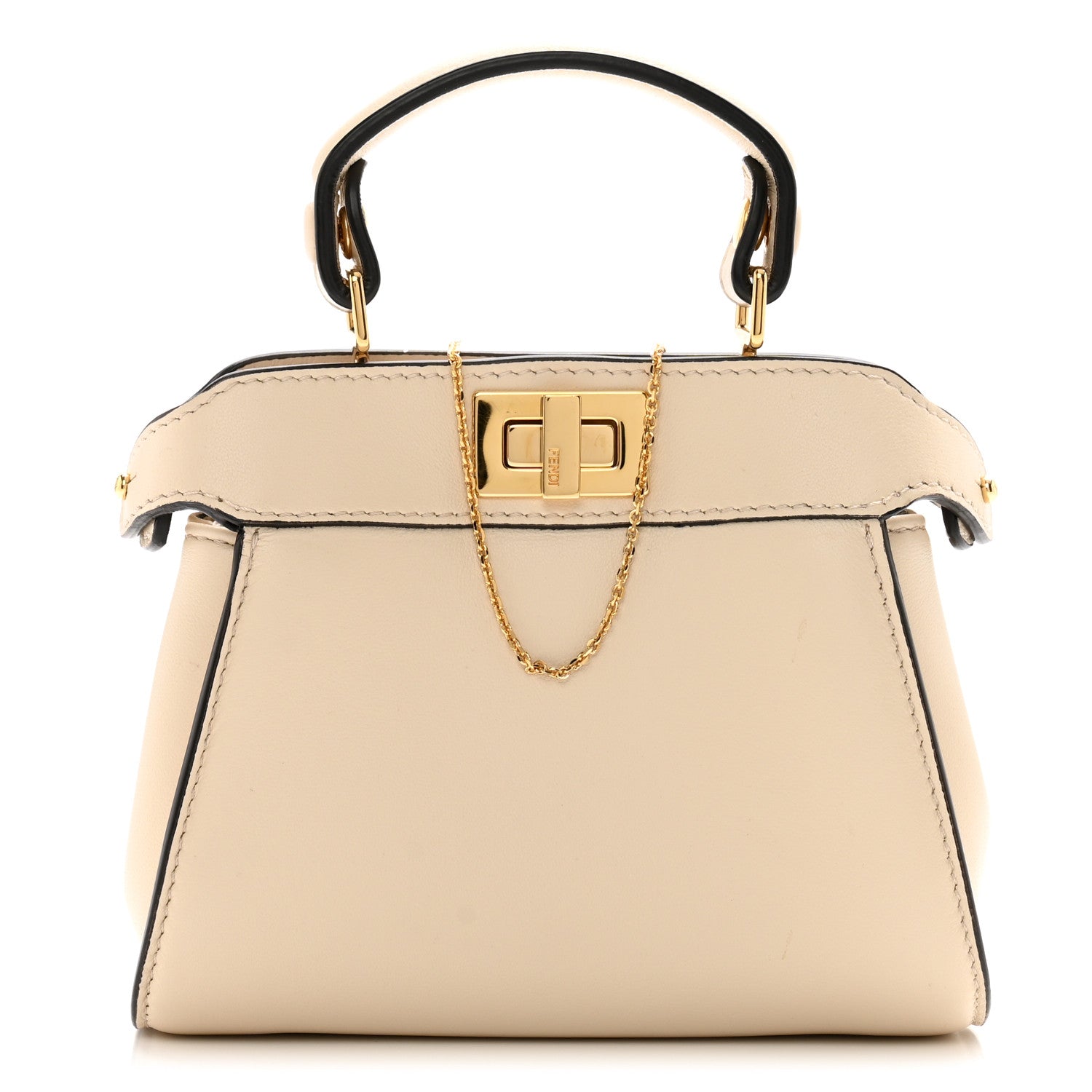 Fendi Camellia Nappa Nano Peekaboo Satchel White 1 of 13