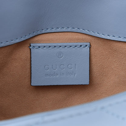 Gucci Calfskin Matelasse Super Mini GG Marmont Shoulder Bag Porcelain Light Blue 6 of 9