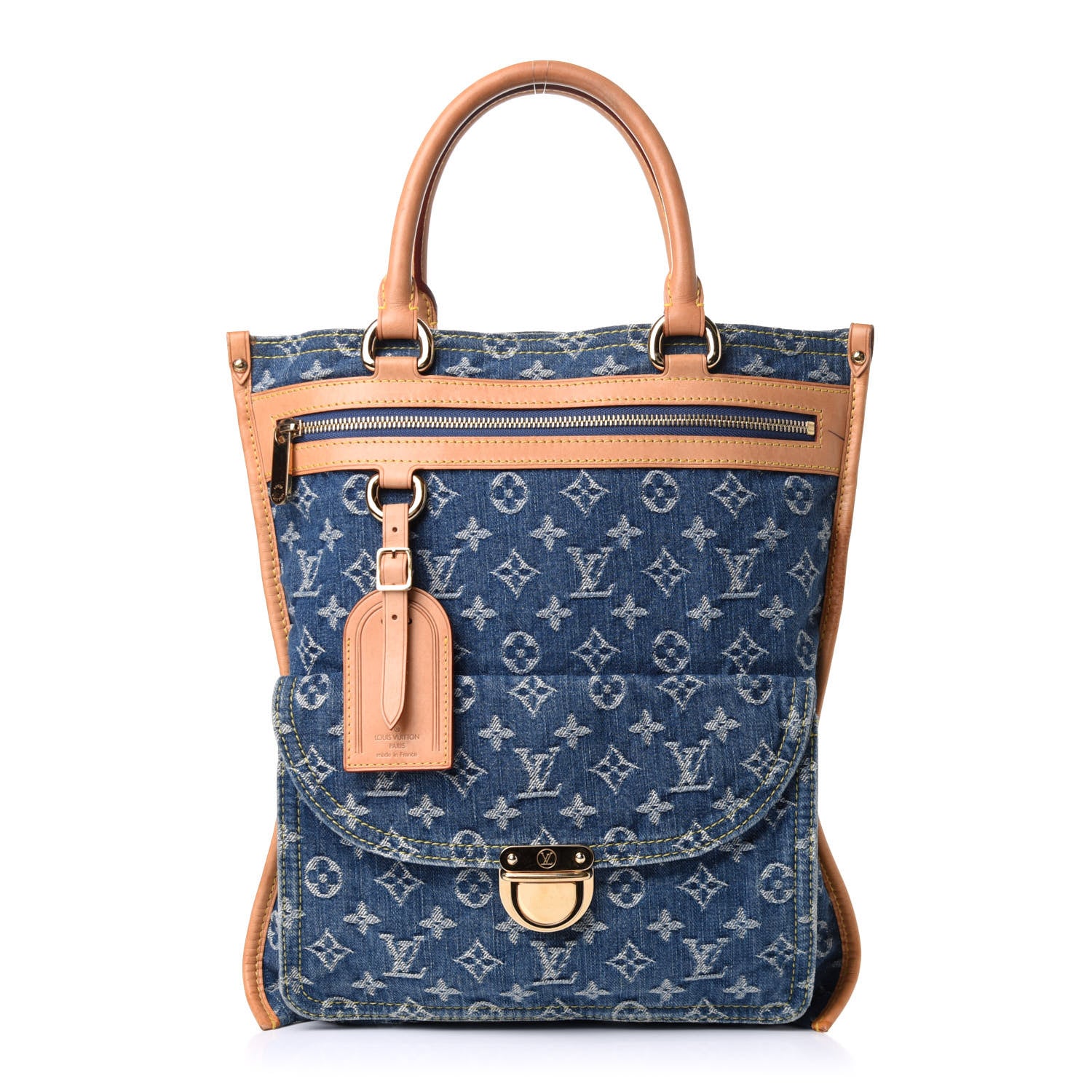 Louis Vuitton Monogram Denim Sac Plat Blue 1 of 10
