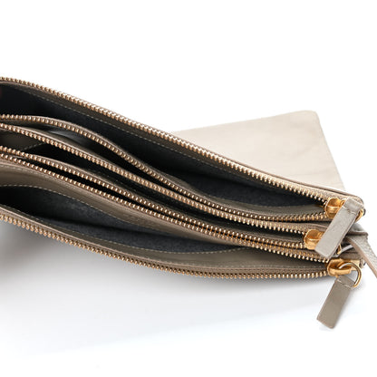 Celine Lambskin Large Trio Crossbody Bag Beige 4 of 4