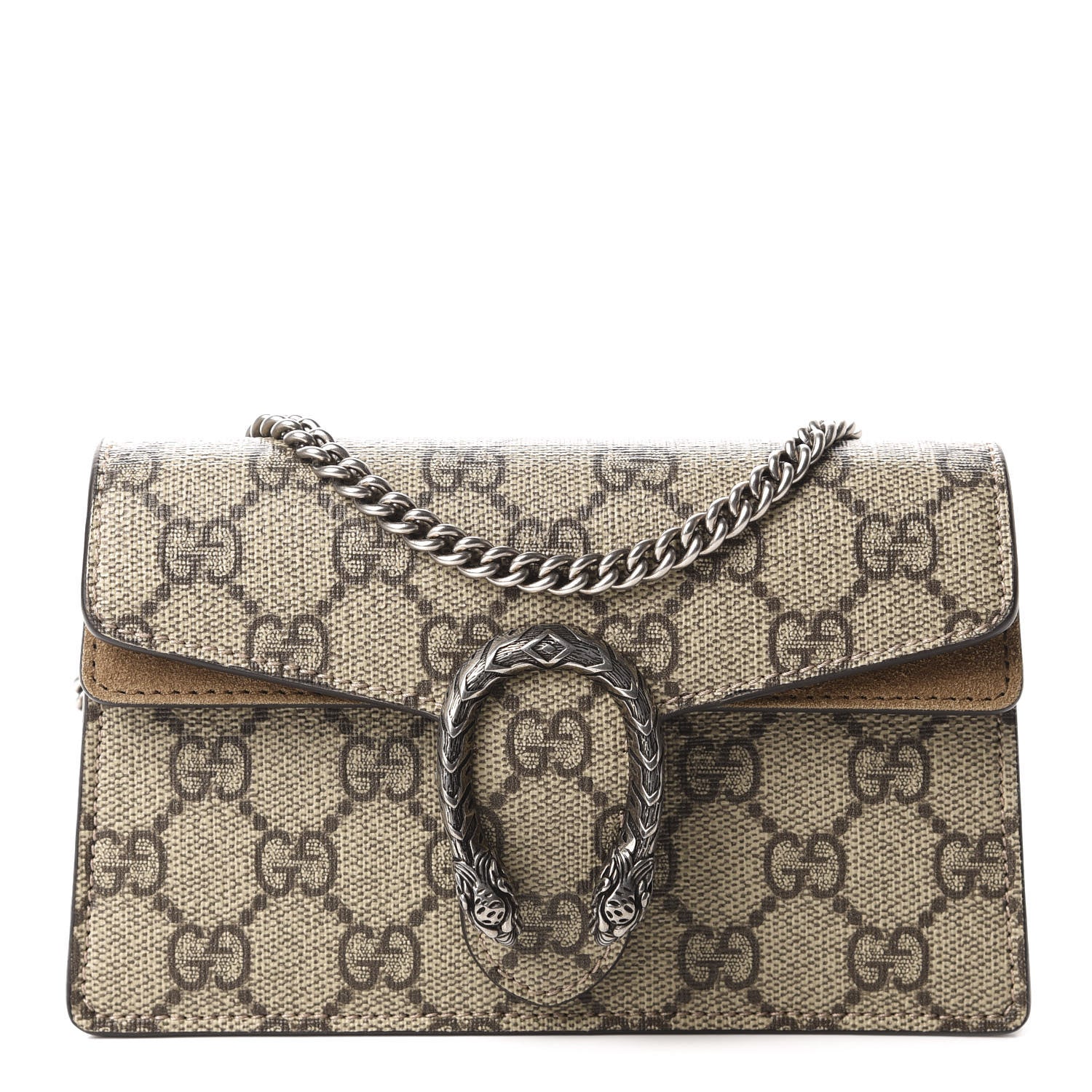 Gucci GG Supreme Monogram Super Mini Dionysus Shoulder Bag Taupe 1 of 10
