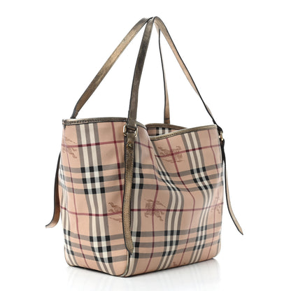 Burberry Haymarket Check Small Canterbury Tote Gold 3 of 10
