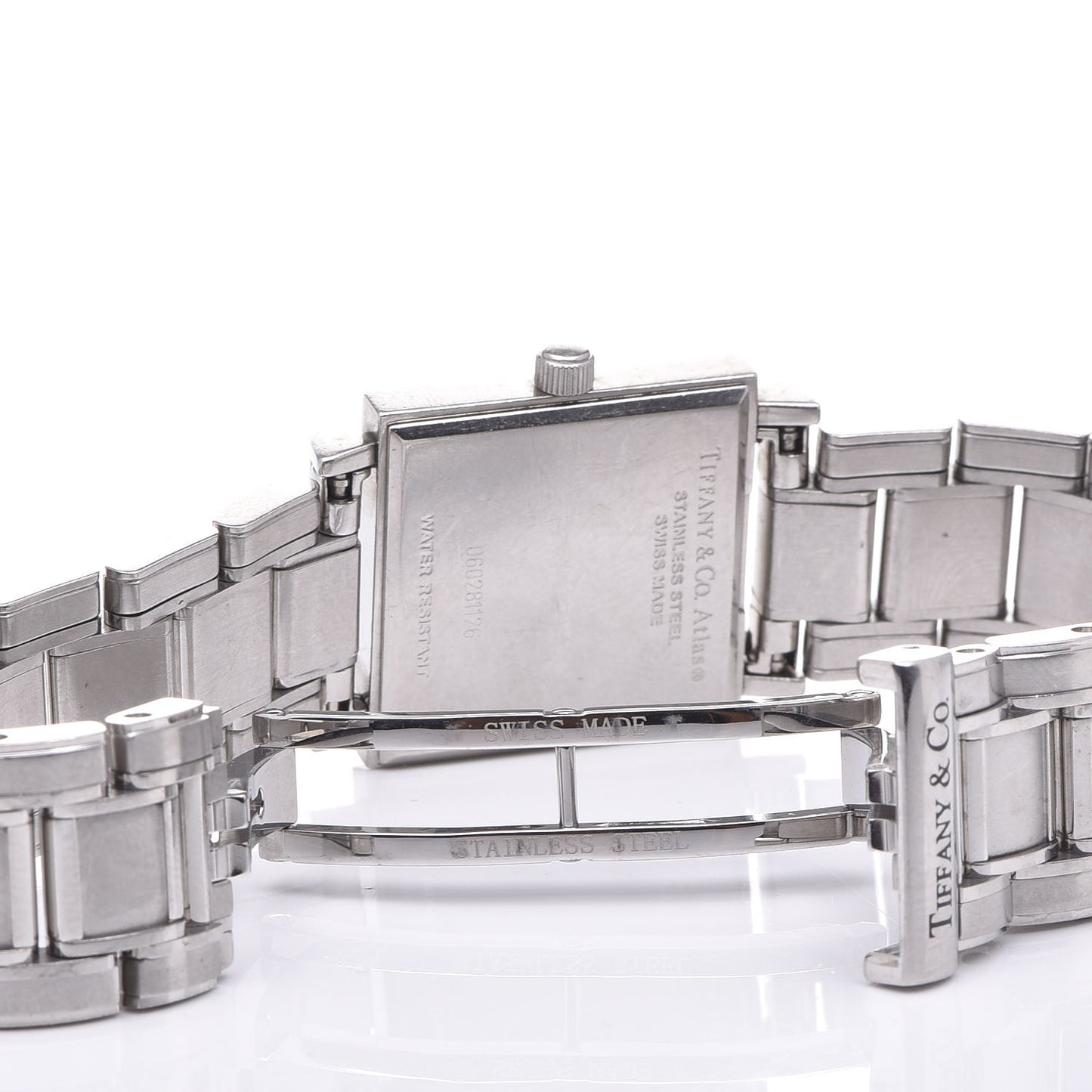 Stainless Steel 23mm Atlas Square Quartz Watch Black