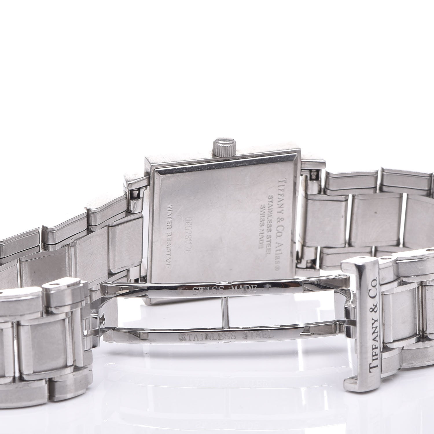 Tiffany Stainless Steel 23mm Atlas Square Quartz Watch Black 6 of 6
