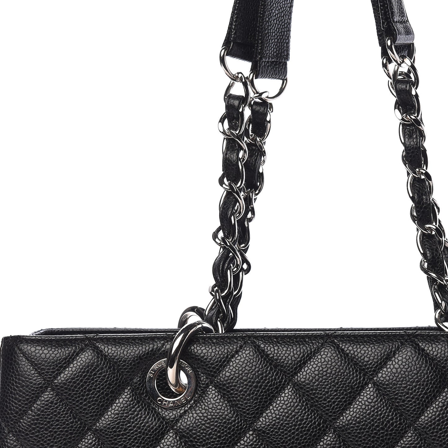 Caviar Quilted Grand Shopping Tote GST Black