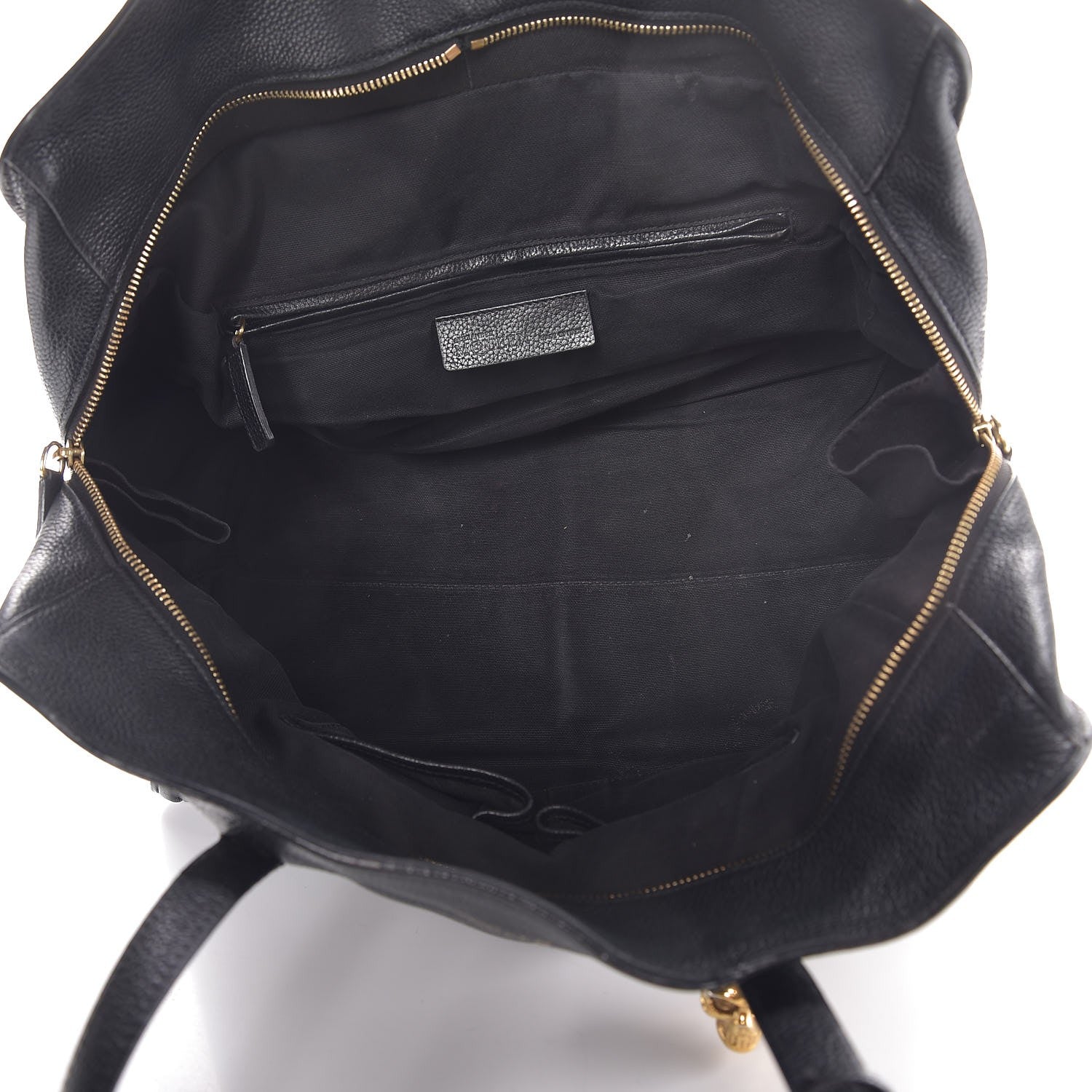 Alexander McQueen Pebbled Calfskin Large Skull Padlock Zip Around Tote Black 5 of 19