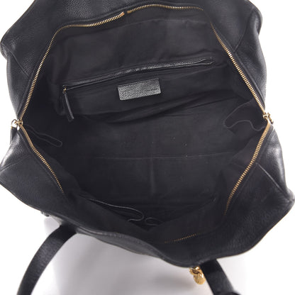 Alexander McQueen Pebbled Calfskin Large Skull Padlock Zip Around Tote Black 5 of 19