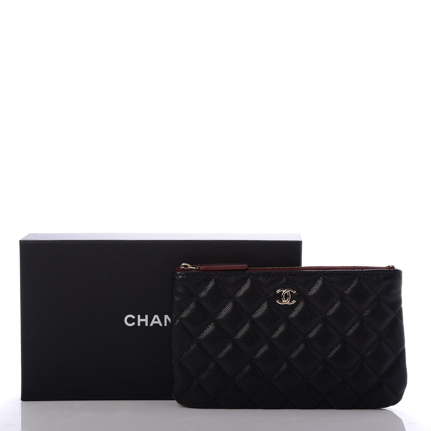 Caviar Quilted Cosmetic Case Black