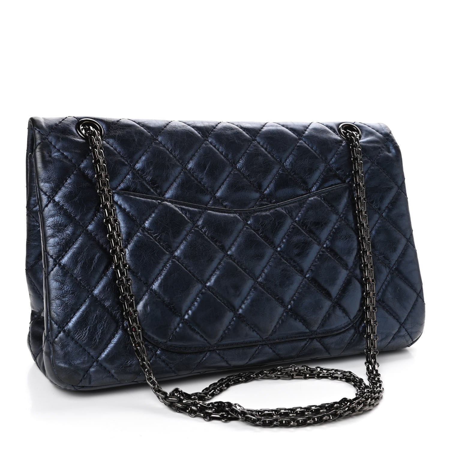 Chanel Metallic Aged Calfskin Quilted 2.55 Reissue 227 Flap Blue 2 of 4