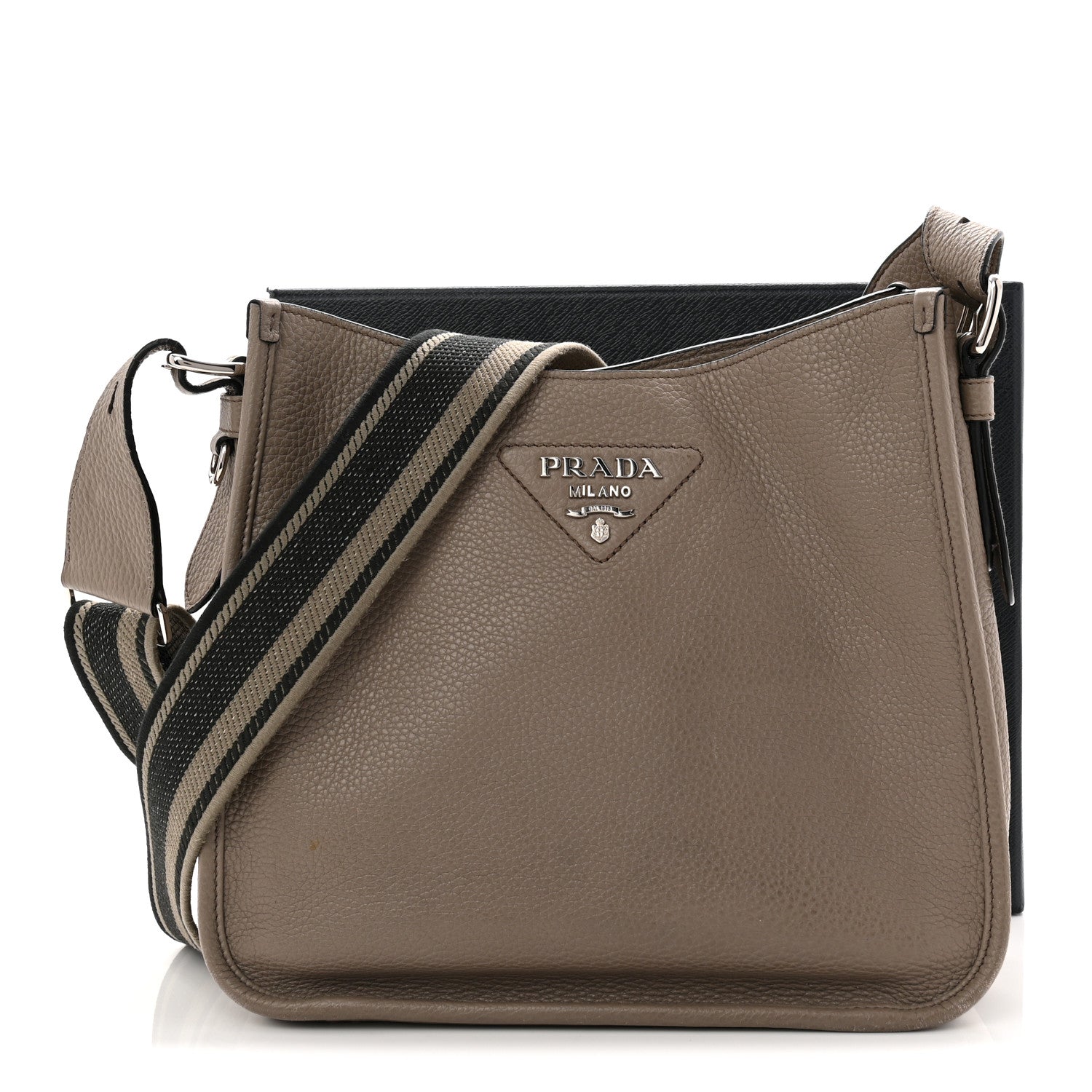 Prada Vitello Daino Soft Hobo Messenger Bag Argilla 1828209