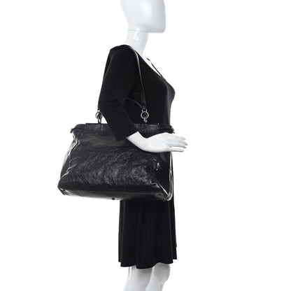 Fendi Patent Large Peekaboo Iconic Satchel Black 3 of 11