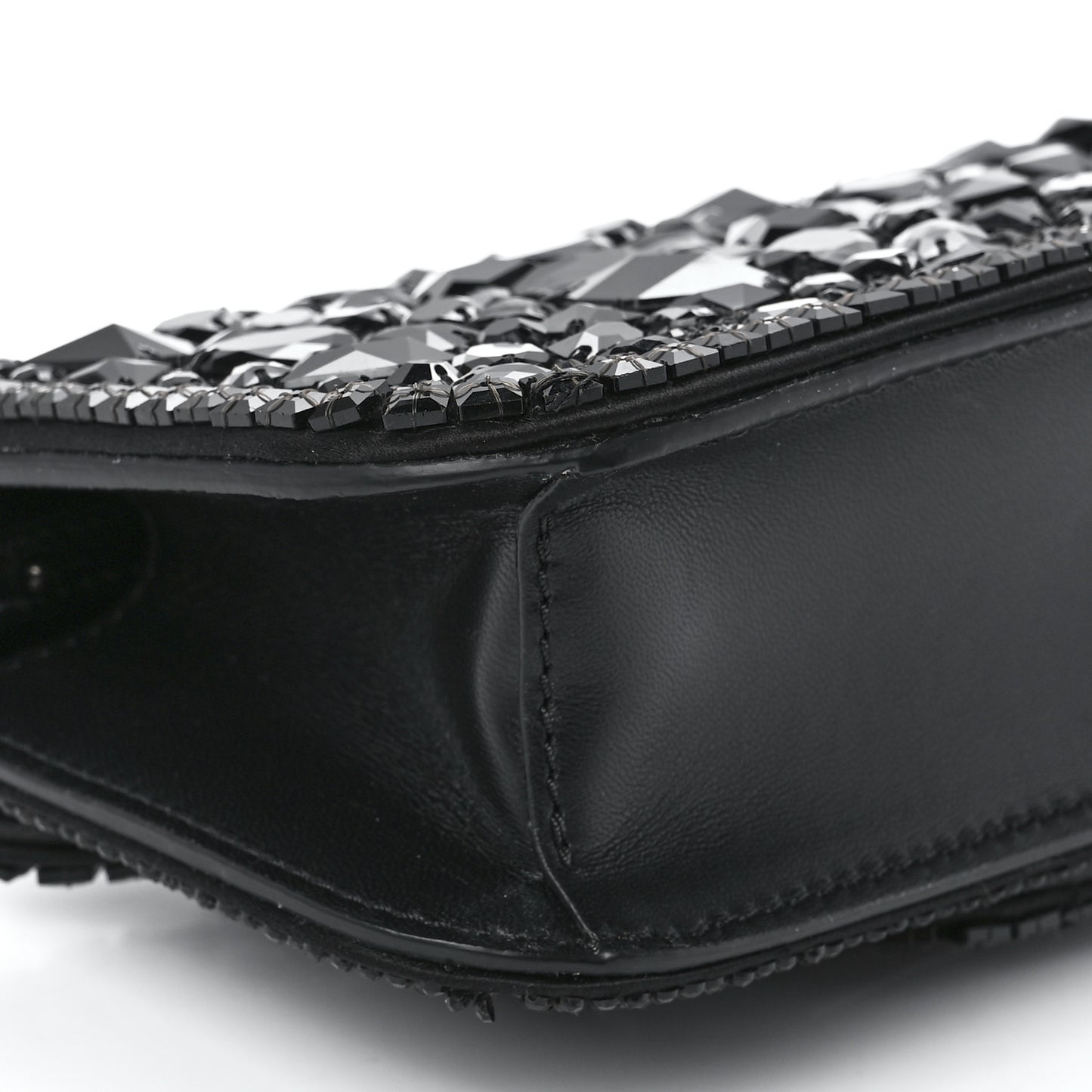 Crystal Nappa Monochrome Vlogo Small Loco Shoulder Bag Black